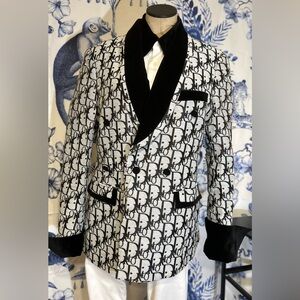 *SALE*Melano Henry Custom Logo Tuxedo Slim Fit Suit Jacket W/FREE ALEX M TOP